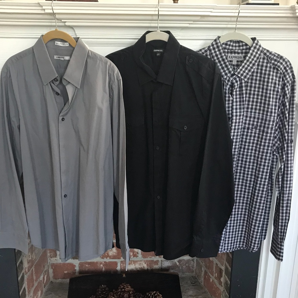 Bundle of 3 Express dress shirts